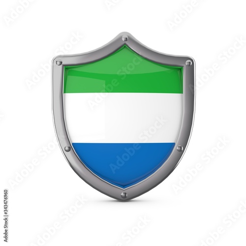 Sierra Leone security concept. Metal shield shape with national flag Free Download Sierra Leone security concept. Metal shield shape with national flag - GFXLoad