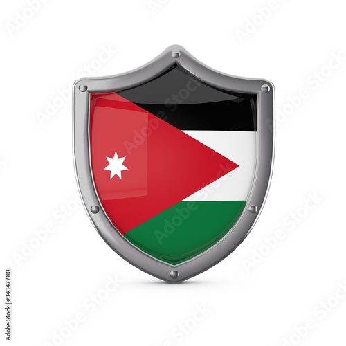 Free Download Jordan security concept. Metal shield shape with national flag - GFXLoad