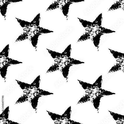 Grunge pattern with shabby star imprints