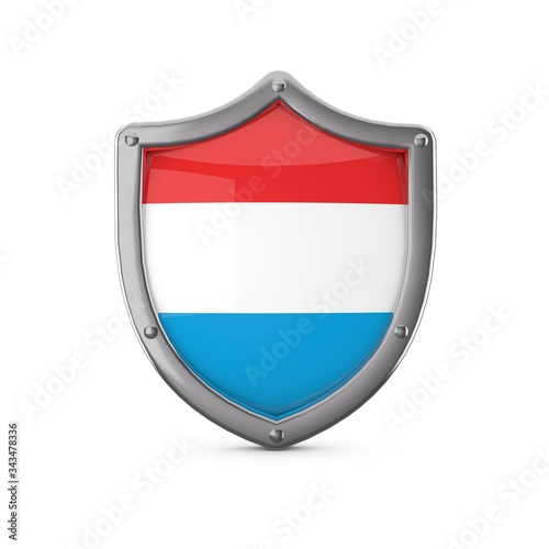 Luxembourg security concept. Metal shield shape with national flag Free Download Luxembourg security concept. Metal shield shape with national flag - GFXLoad