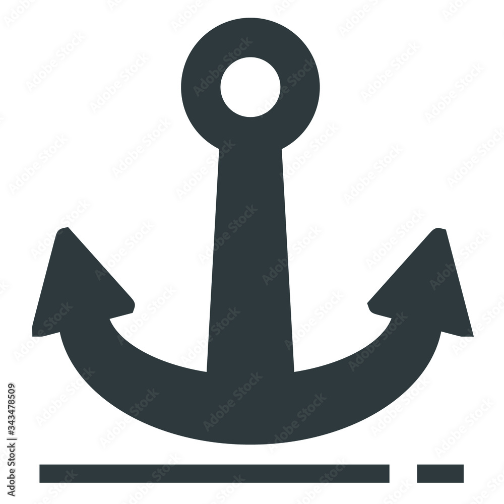 
anchor black icon on white background