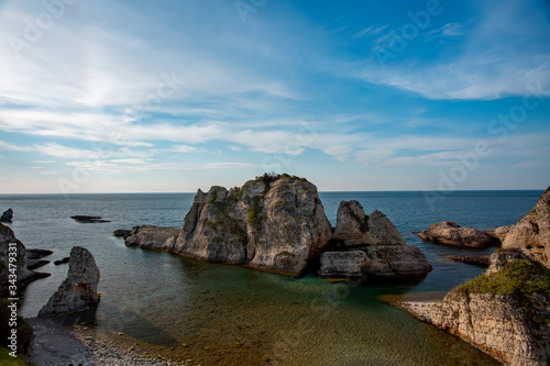 The sea, the little islets and the blue sky.