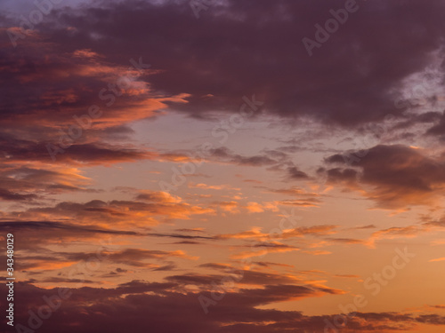 Wolkenhimmel bei Sonnenuntergang