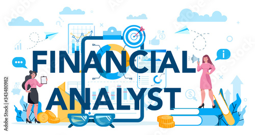 Financial analyst or consultant typographic header concept. Business