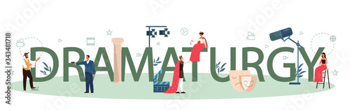 Dramaturgy typographic header concept. Theatrical perfomances and movie