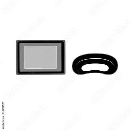 Medical tray icon on white background. Silhouette vector design. 