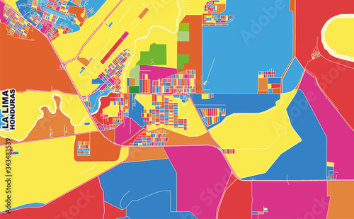 La Lima, Cortés, Honduras, colorful vector map