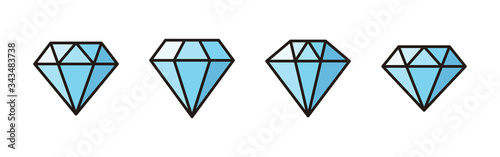 Diamond icons set. Diamond vector icon. Gemstone symbol