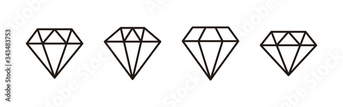 Diamond icons set. Diamond vector icon. Gemstone symbol