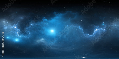 Fototapeta Naklejka Na Ścianę i Meble -  360 degree stellar system and nebula. Panorama, environment 360° HDRI map (15000x7500). Equirectangular projection, spherical panorama