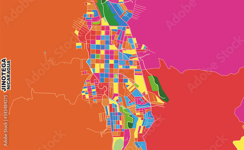 Jinotega, Jinotega, Nicaragua, colorful vector map photo