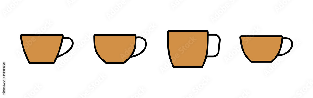 Cup of coffee icons set. Coffee cup icon. Coffee vector icon. Tea Cup of coffee icons set. Coffee cup icon. Coffee vector icon. Tea