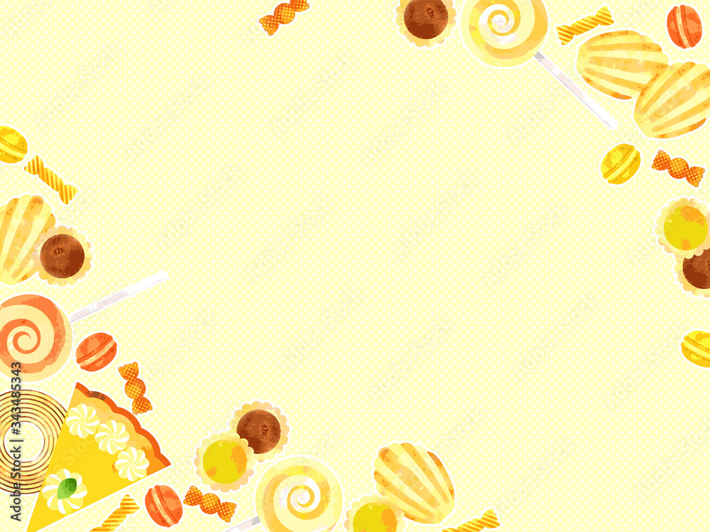 黄色い焼き菓子のイラスト背景 Stock Vector Adobe Stock