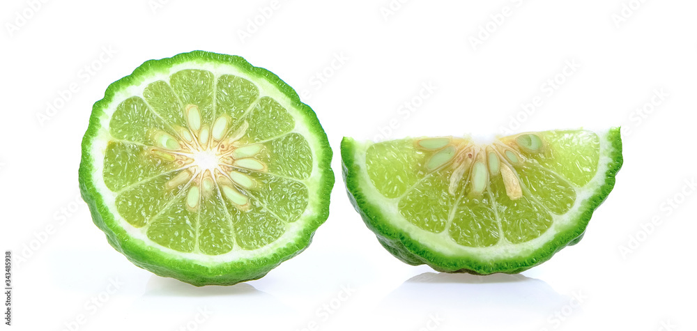 bergamot slice on white background