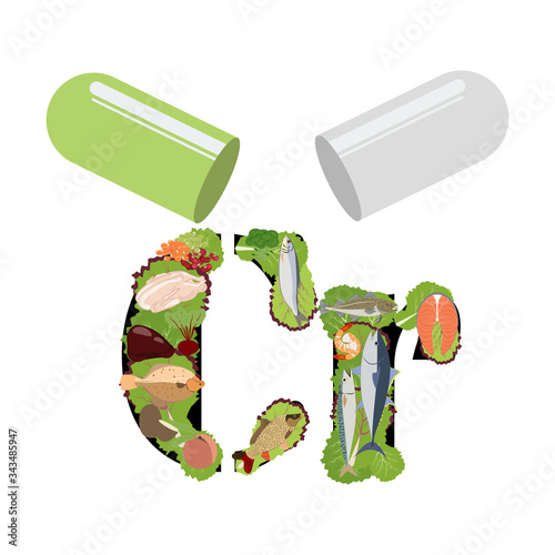 Chromium healthy nutrient rich food vector illustration
