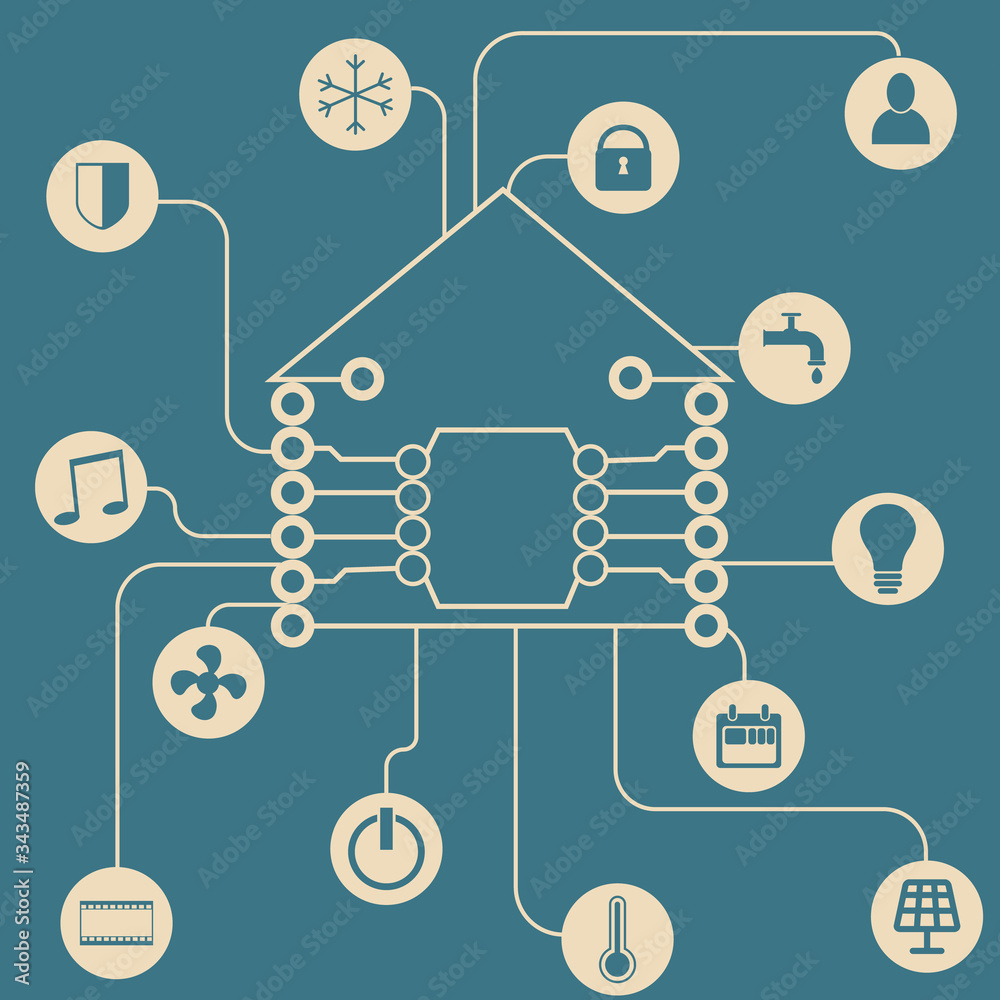 Smart home automation and internet of things with icons Smart home automation and internet of things with icons