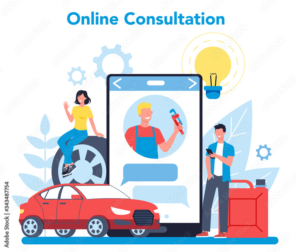 Car service online service or platform. Online