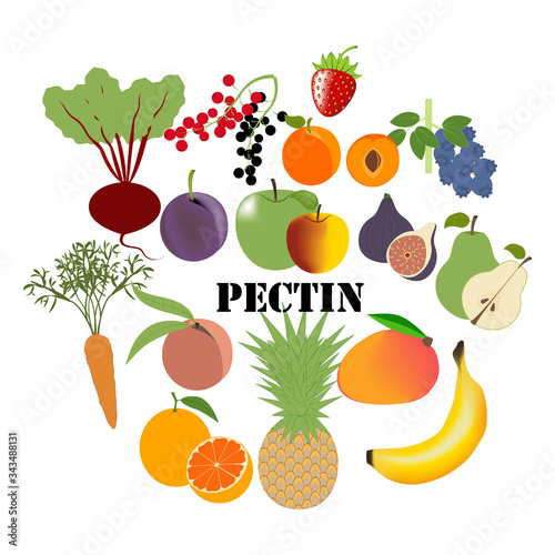 Pectin healthy nutrient rich food vector illustration