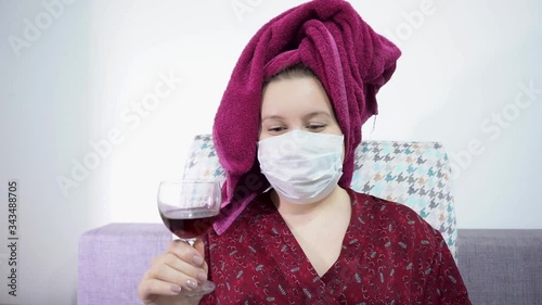 Stay in the house. Girl love to be quarantined and drinking wine.