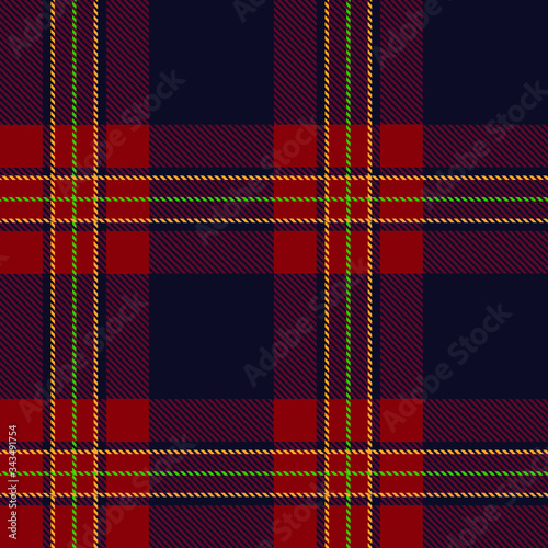 Classic Plaid Tartan (Navy Blue, Yellow, Red) Seamless Pattern for shirt printing,clothes, dresses, tablecloths, blankets, bedding, paper,quilt,fabric and other textile products. Vector illustration