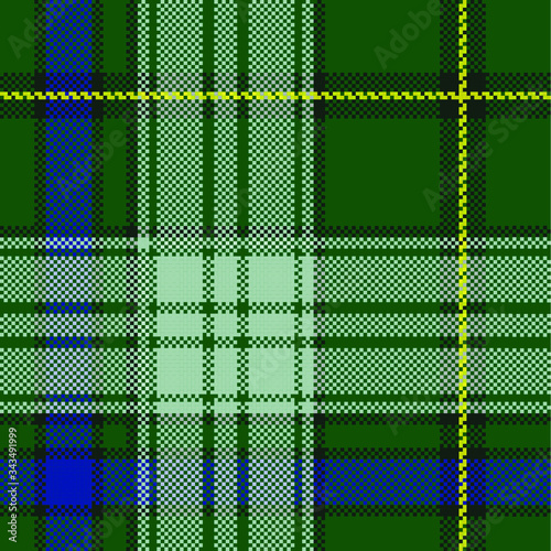 Classic Plaid Tartan (Blue, Yellow, green, black) Seamless Pattern for shirt printing,clothes, dresses, tablecloths, blankets, bedding, paper,quilt,fabric or textile products. Vector illustration