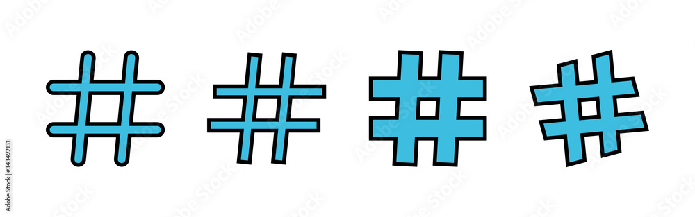 Obraz premium Hashtag icons set. Hashtag icon vector