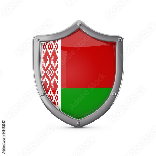 Belarus security concept. Metal shield shape with national flag Free Download Belarus security concept. Metal shield shape with national flag - GFXLoad