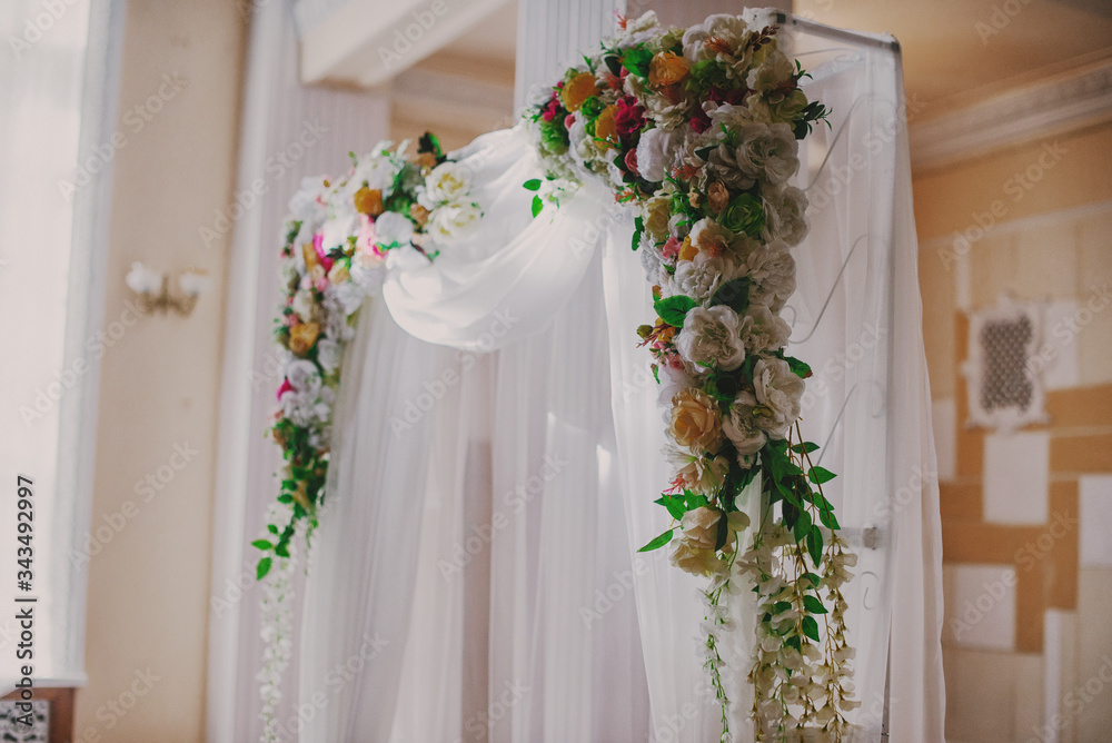 Wedding arch and decor.