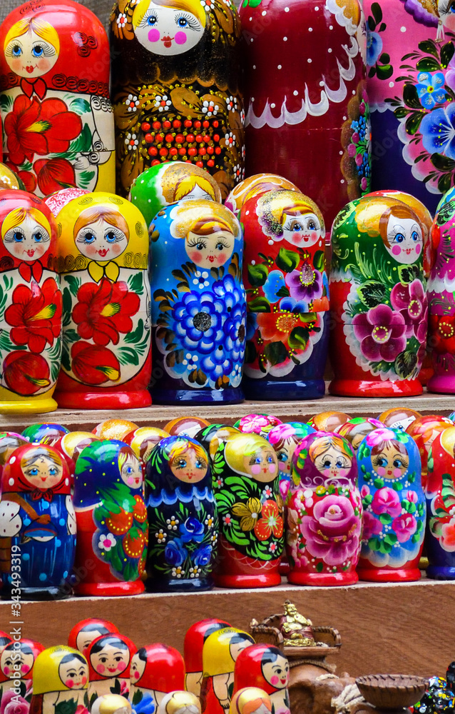 Matryoshka doll, wooden dolls of decreasing size