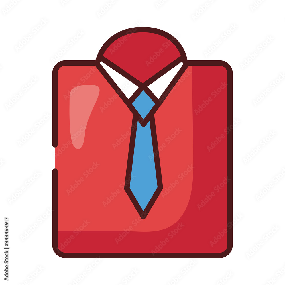 elegant shirt with necktie line and fill style icon elegant shirt with necktie line and fill style icon