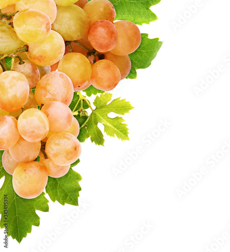 Bunch ripe grapes and green...