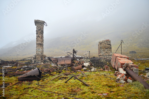 Industrial rubbish on the Franz Josef Land after disintegration Soviet union