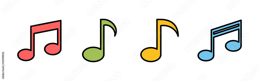Music icons set, music vector icon, Melody, song, note, sound, audio sign Music icons set, music vector icon, Melody, song, note, sound, audio sign