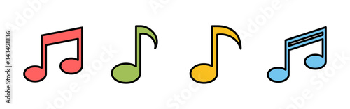 Music icons set, music vector icon, Melody, song, note, sound, audio sign