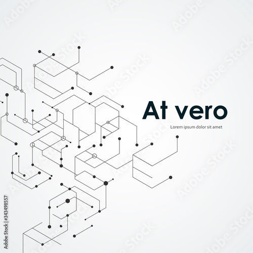 Vector connect lines and dots. Banner template for technology.