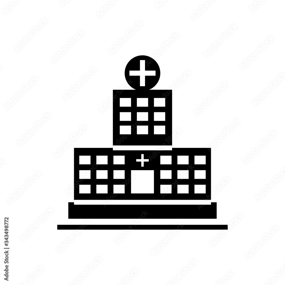 Fototapeta premium Hospital building vector icon. 