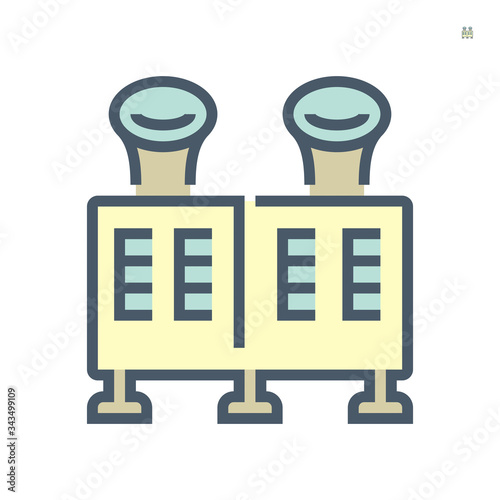 Air compressor part of air conditioner system vector icon design, 64x64 pixel perfect and editable stroke.