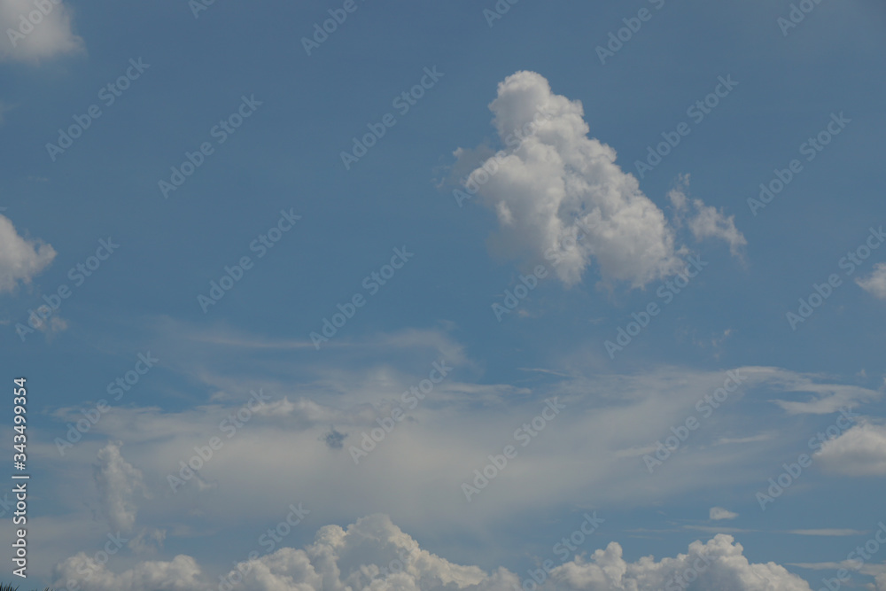 Nature Clearly blue Sky and White Clouds Texture Background