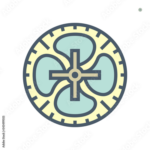 Fan blade icon, 64x64 perfect pixel and editable stroke.