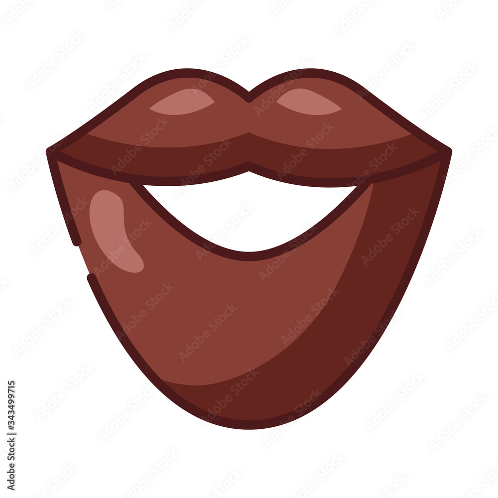 mustache and beard with bowtie line and fill style icon