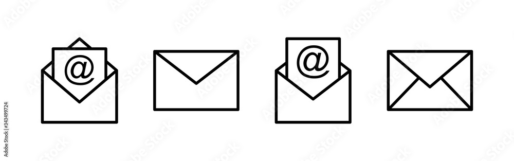 Mail icons set. E-mail icon. Envelope illustration. Message Mail icons set. E-mail icon. Envelope illustration. Message