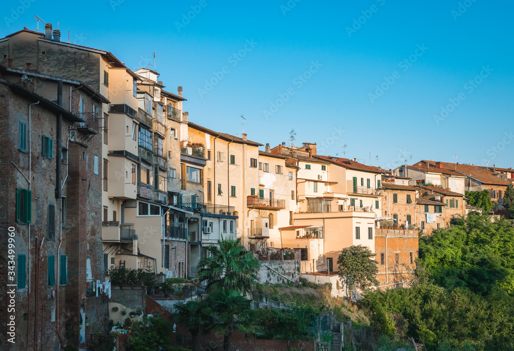 Symmetrical view of houses in the village of San Miniato