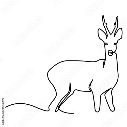 one line continuous drawing beautiful deer