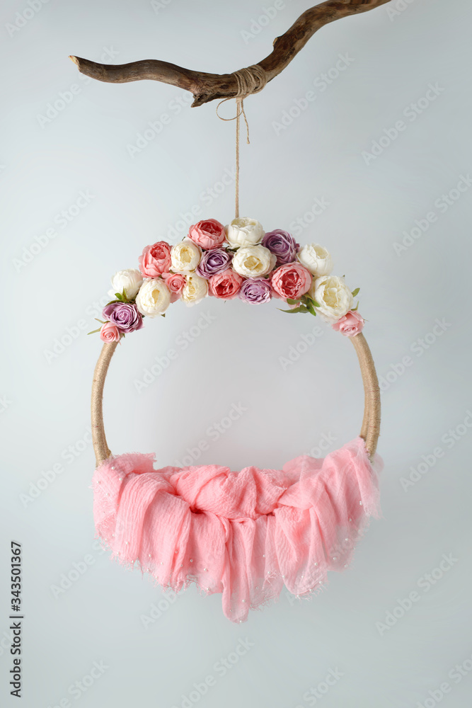 Newborn baby photography swing. Background for newborn baby photo Stock