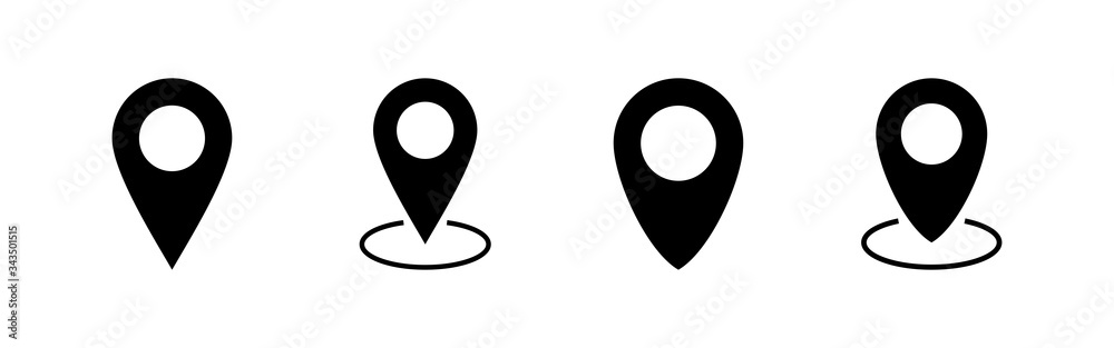 Pin icons set. Location icon. Map pointer icon. Point. Locator. Address Pin icons set. Location icon. Map pointer icon. Point. Locator. Address
