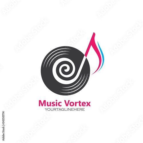 music note vortex concept  vector icon design