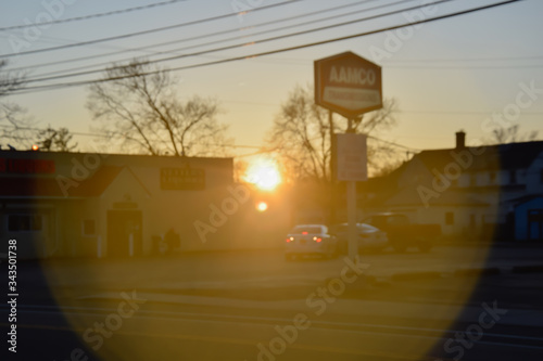 Sunset on a street 