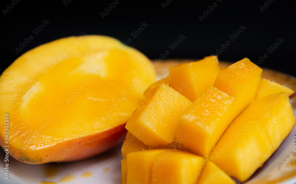 a picture of mango on a black background