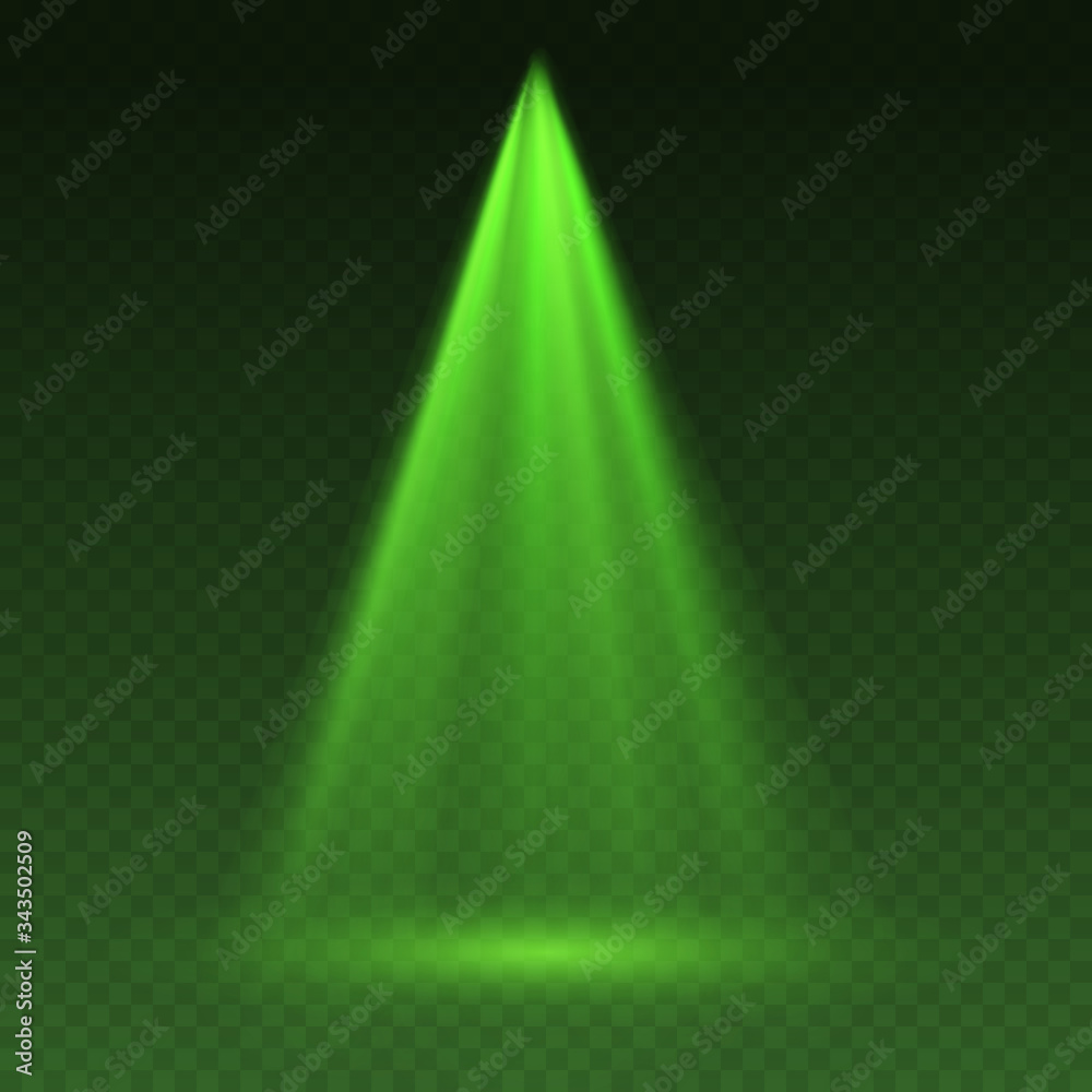 Light scanner or laser effect. Glowing stage ray isolated on transparent  background. Vector projector scene spotlight. Shine ufo green beam template  Stock Vector | Adobe Stock