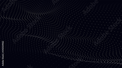 Abstract digital wave of particles. Futuristic point wave. Technology background vector. Vector illustration